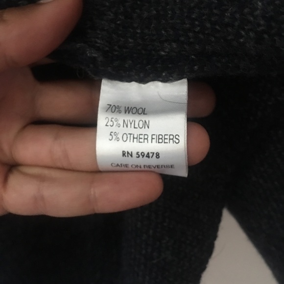 Chiaramente Wool Blend Cardigan Navy Blue and Grey - Picture 6 of 9